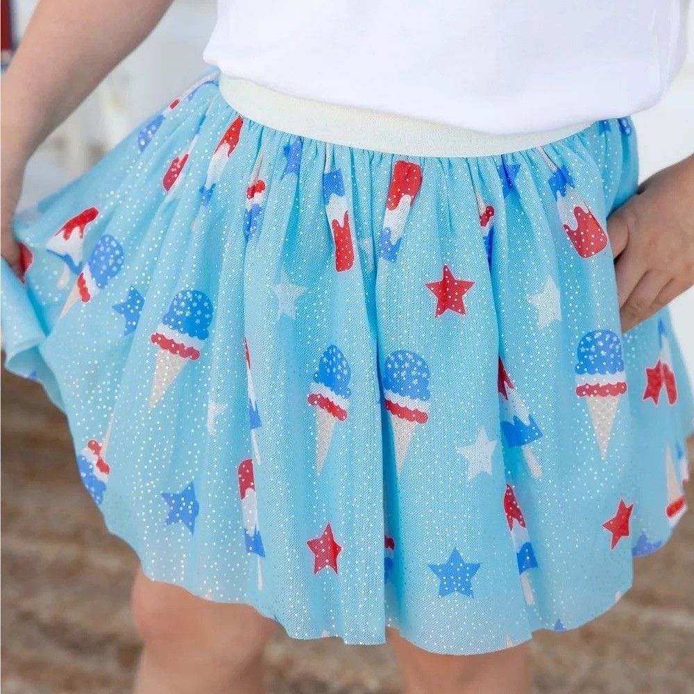 Cheeky Plum Sweet Wink 4th Of July Tutu Skirt size 4-6Y